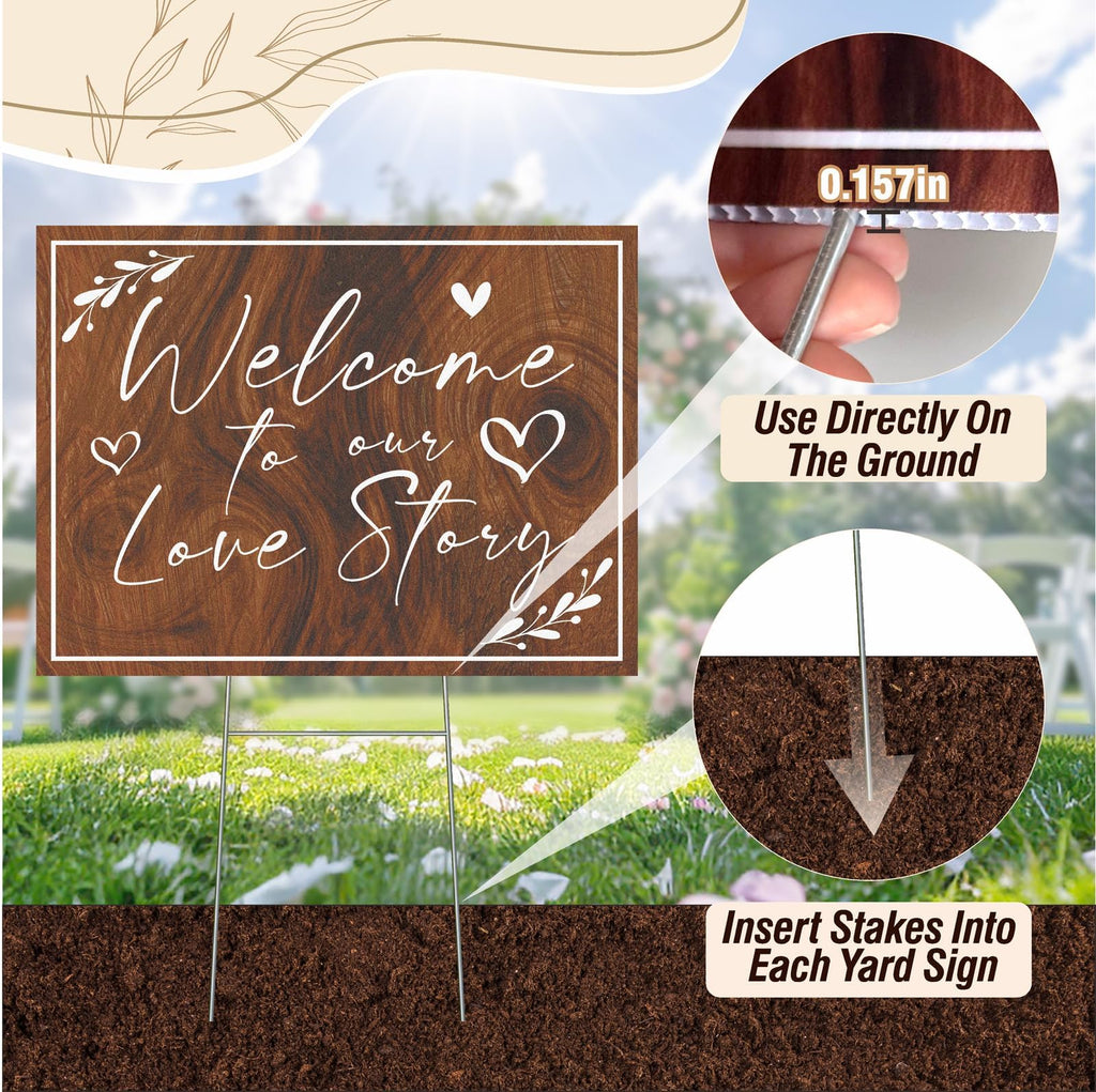 Wedding Welcome Signs for Reception Outdoor Weddings This Way Decor 10 Pack