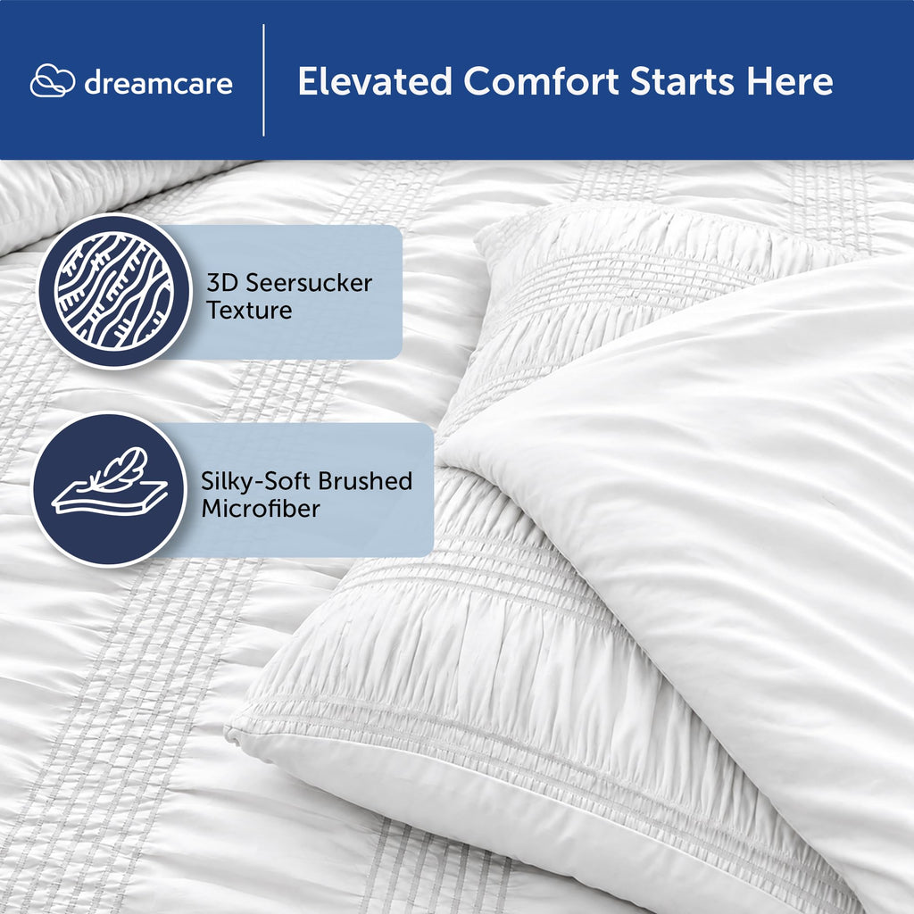 White Duvet Cover - Hidden Zipper with 8 Internal Ties, 3pc
