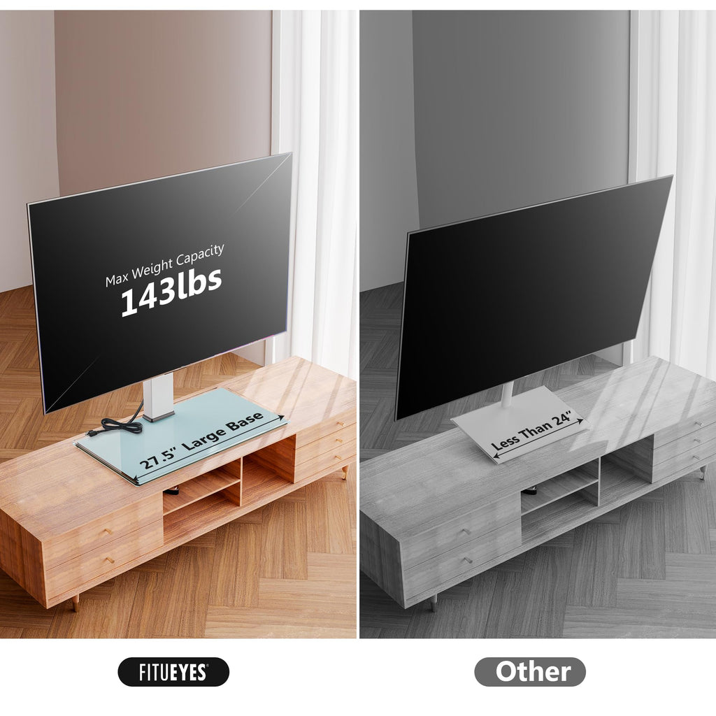 Universal TV Stand with Power Outlets for 50-85 Inch TVs, White