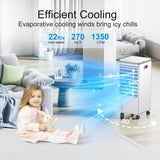 Portable Air Conditioners, 3-IN-1 Evaporative Air Cooler, Swamp Coolers w/ 3 Ice Pack, 1.85 Gal Water Tank, 4 Modes