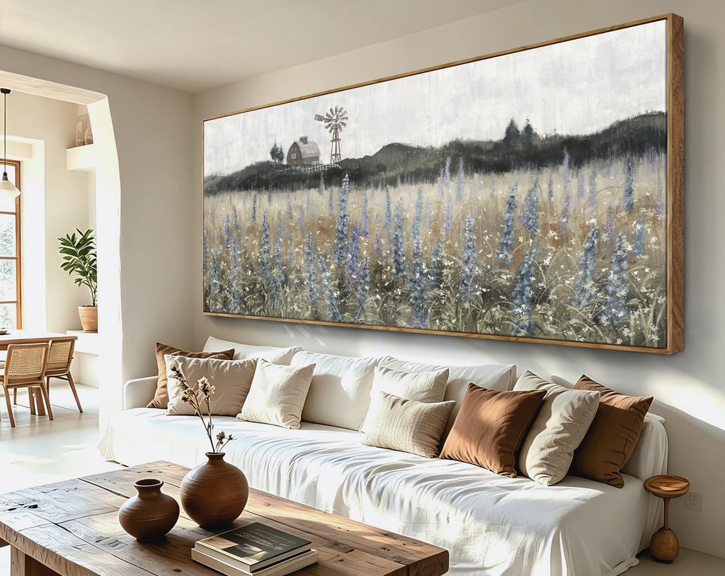 Extra Large Vintage Farmhouse Framed Canvas Wall Art 86x39inch