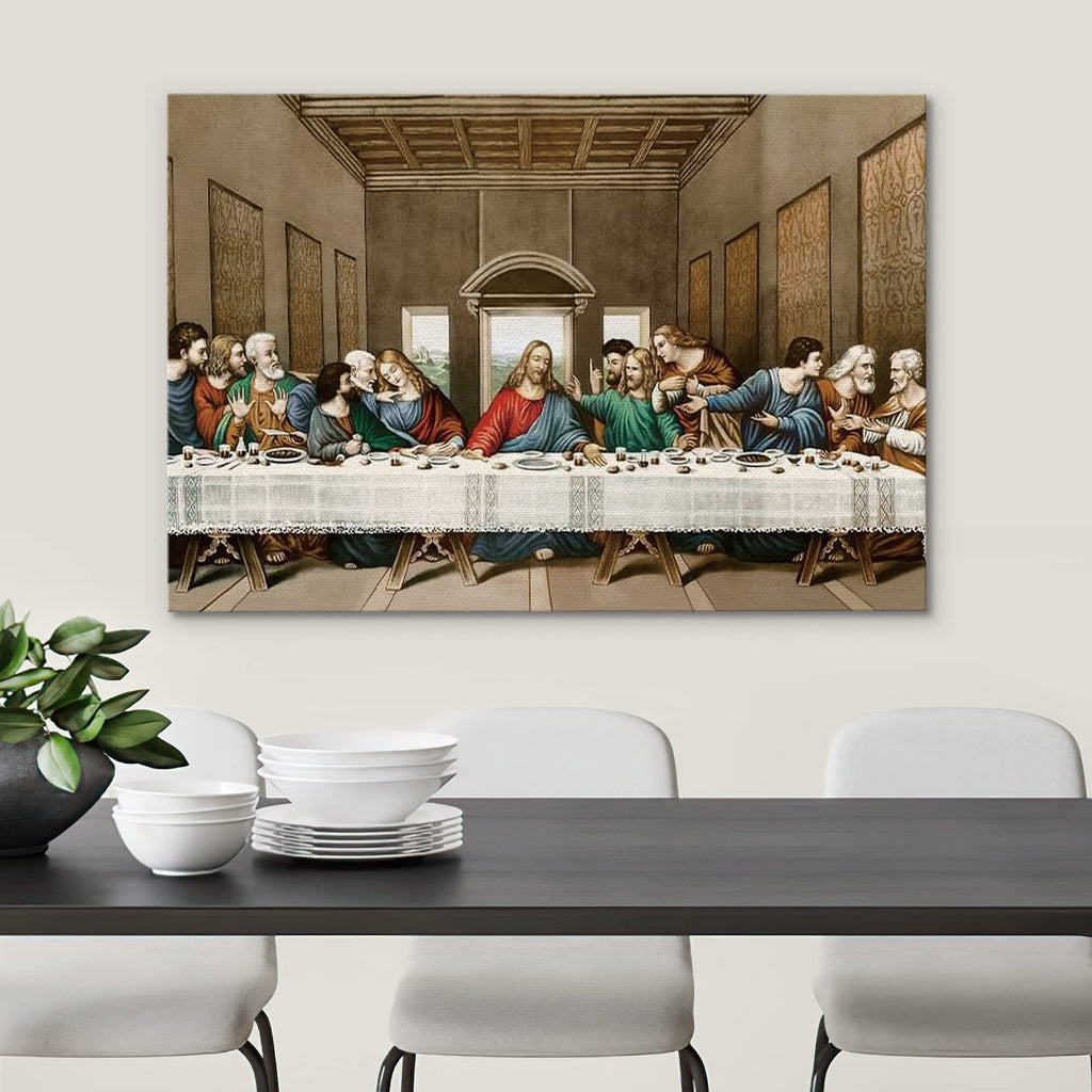Canvas Wall Art The Last Supper Painting by Leonardo da Vinci Graffiti & Street Art Famous People Pop Art Modern