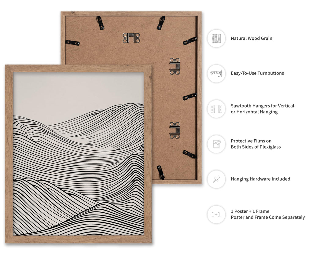 Mountain Shapes Poster - Fine Lines Print - Abstract Drawing - Mid Century Modern Design - Minimal Design - Line