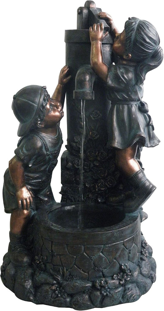 Boy and Girl Water Outdoor Fountain
