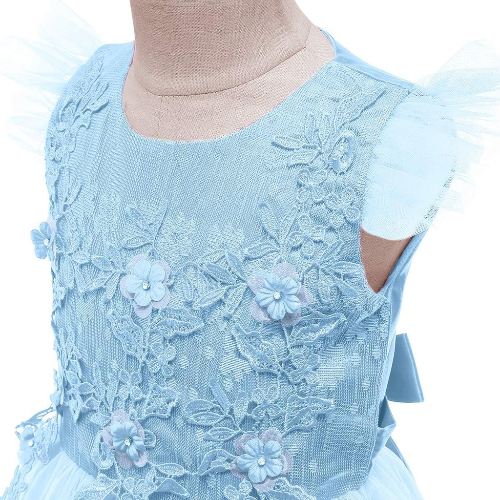 Flower Girls Maxi Dress Bridesmaid Wedding Pageant Party Princess Communion Floral Boho Vintage Lace Dance Gown