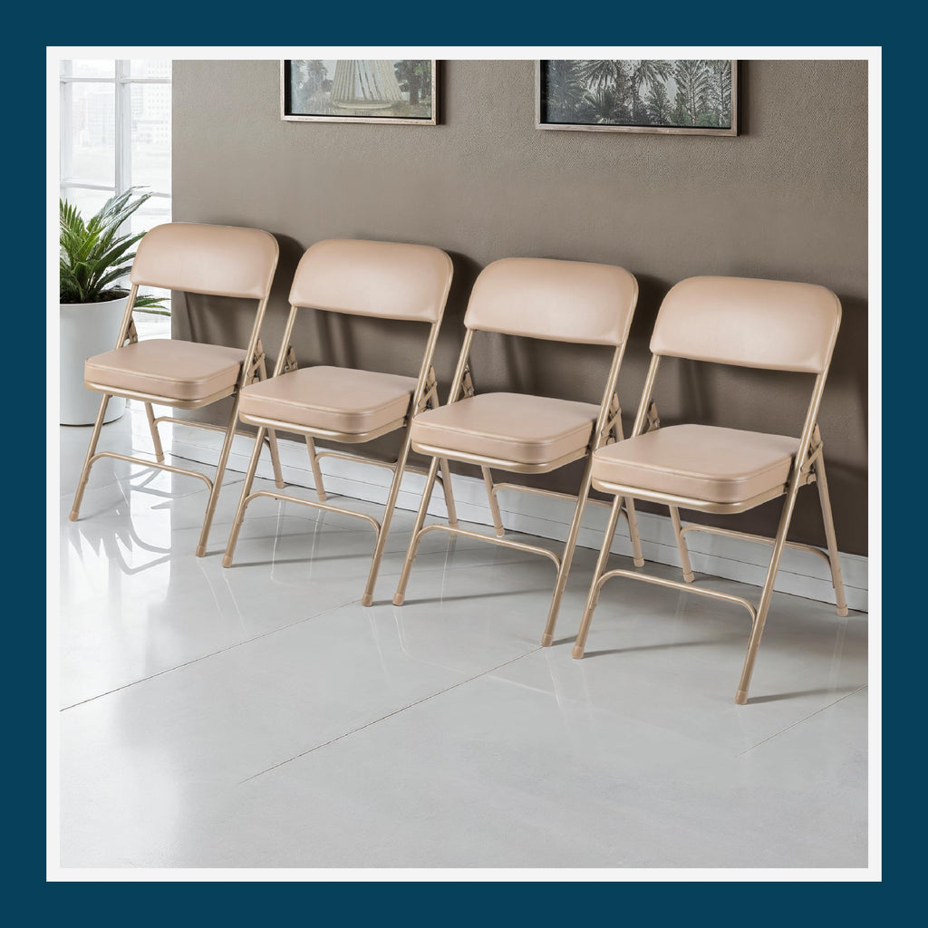 Series Heavy Duty, Industrial Grade, Premium Vinyl Folding Chairs 2" Ultra Padded Seat Double Hinged Steel