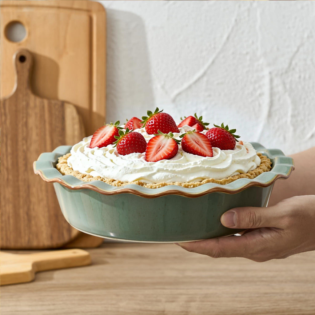 Ceramic Pie Pan for Baking[10.6 inch], Reusable NonStick Ceramic Baking Dish