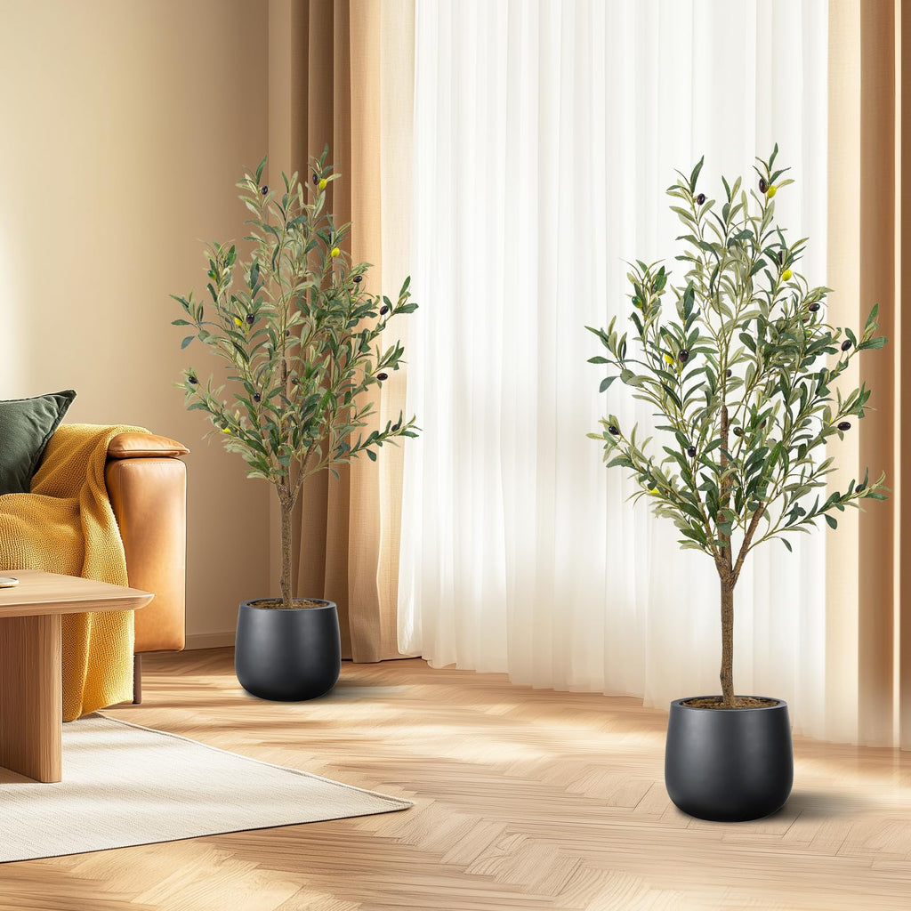 Artificial Fake Olive Tree 4FT 2Pack Faux Olive Tree Decor