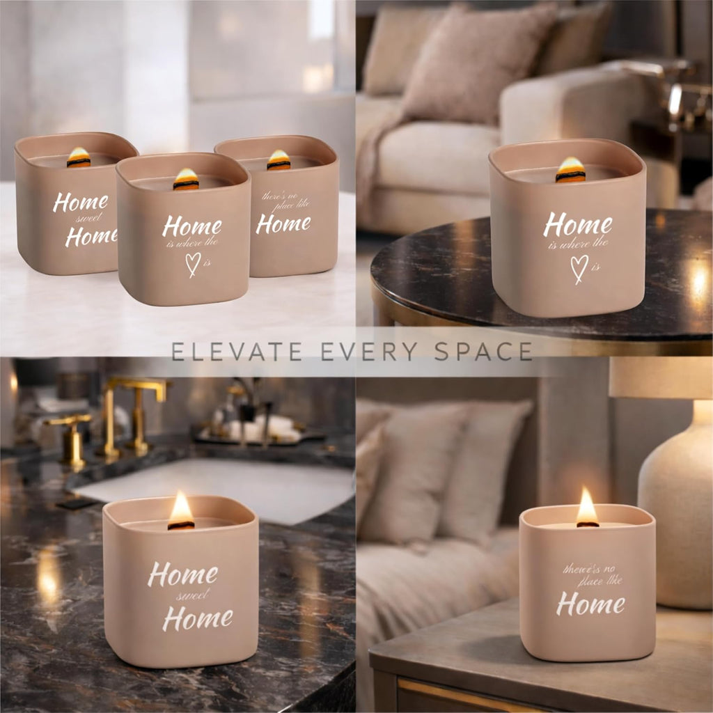 Set of 3 Premium Scented Soy Candles Gift Set | Home Collection - White Musk, Bamboo Forest & Peony Garden |