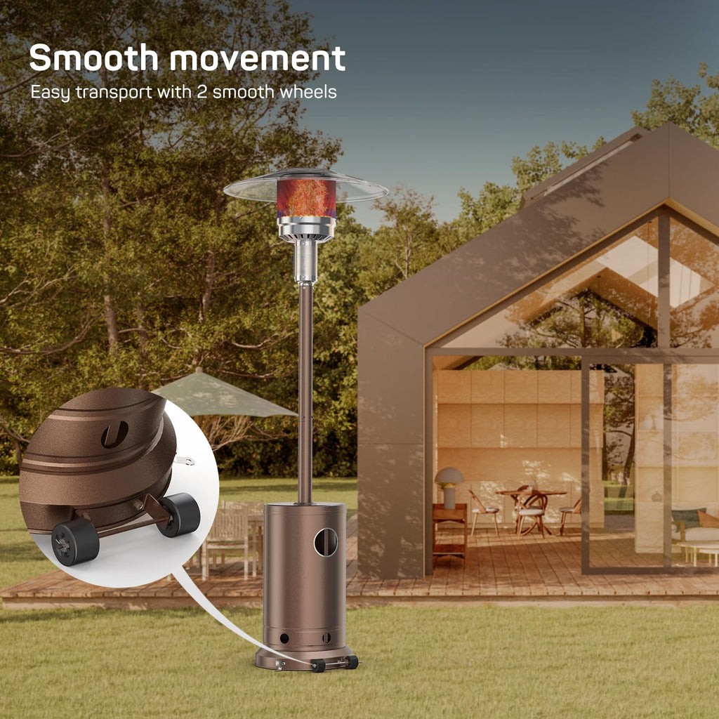 Propane Heater, 48,000 BTU Outdoor Heaters with Auto-off Safety Protection System, Double-Layer Stainless Steel with