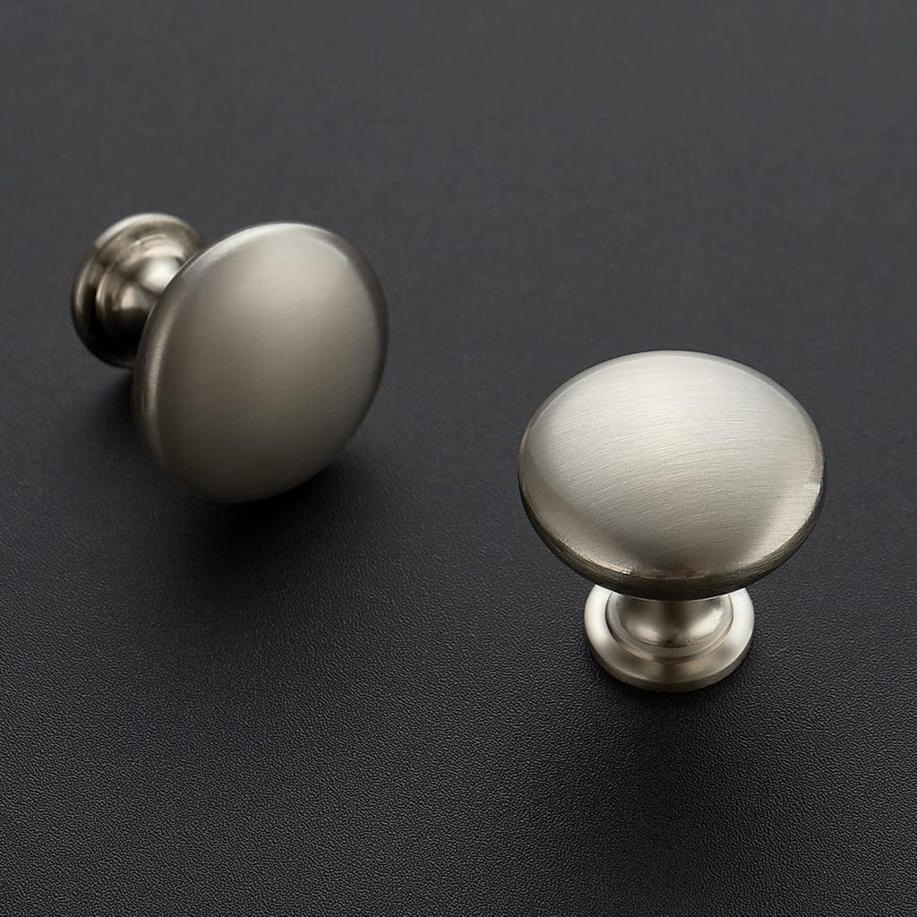 30 Pack Brushed Nickel Round Zinc Cabinet Knobs Cabinets