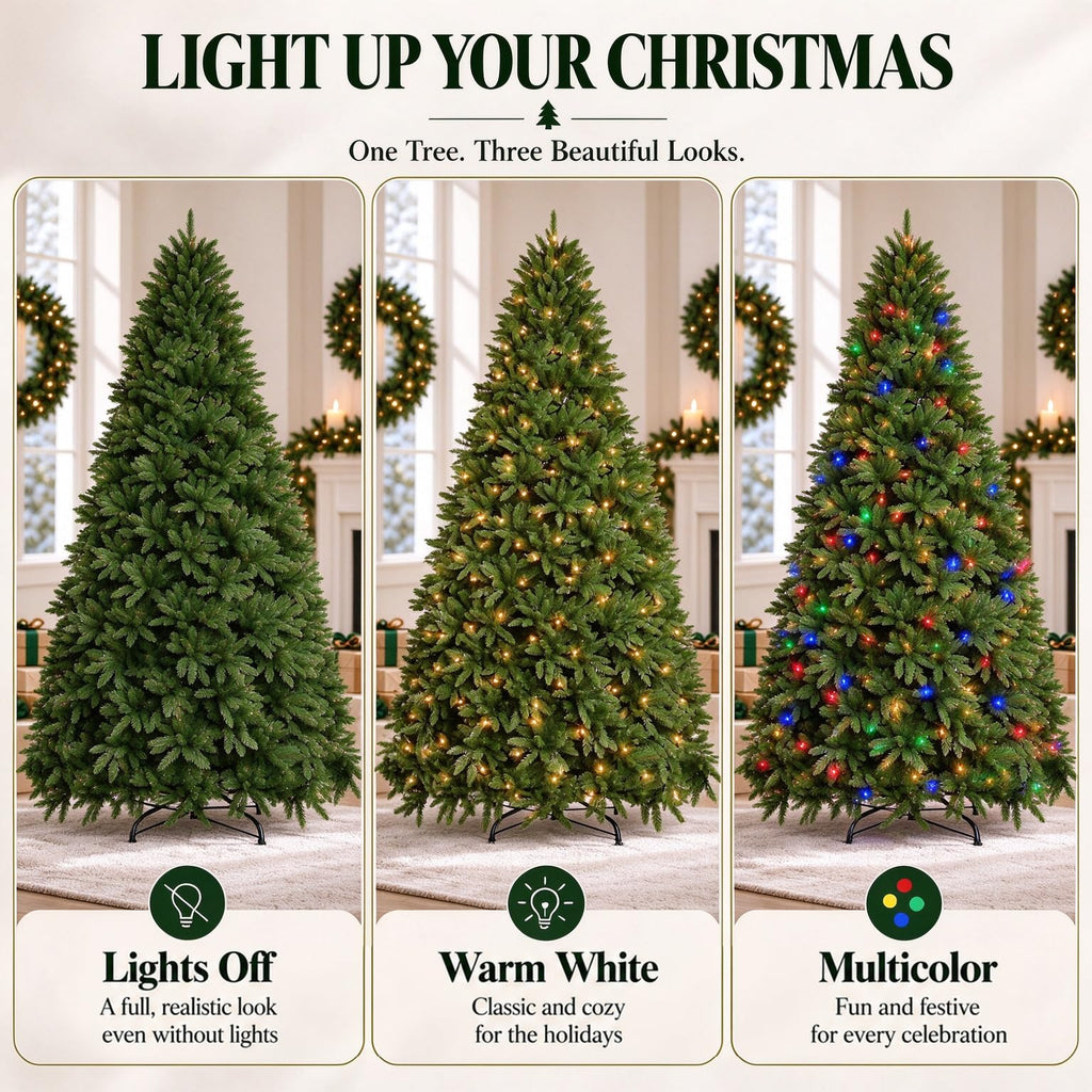 10FT Artificial Prelit Christmas Tree with Remote Control