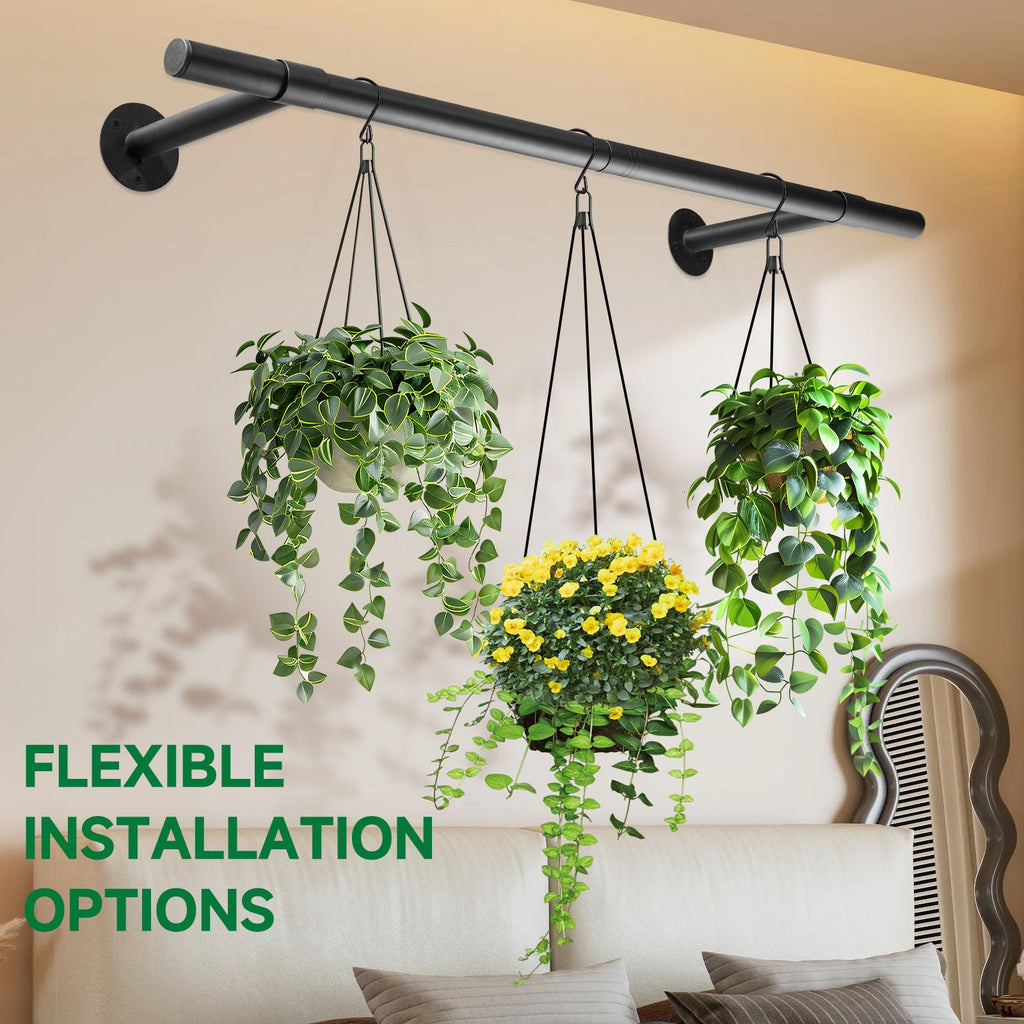2 pcs Hanging Planters Rod - Plant Hanger Indoor for Window Ceiling, Hanging Plant Shelf for Wall Planter House