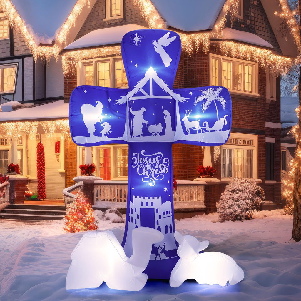 7 ft Outdoor Christmas Inflatable Nativity Scene Built in LED Light