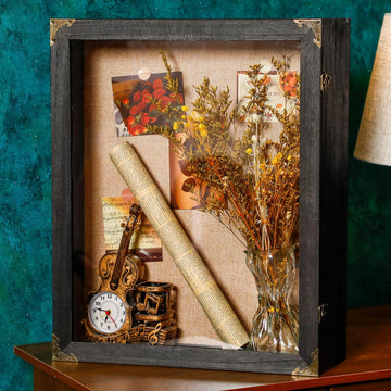 4.7" Extra Deep Shadow Box Frame Display Case, Black, 16x20 Inch