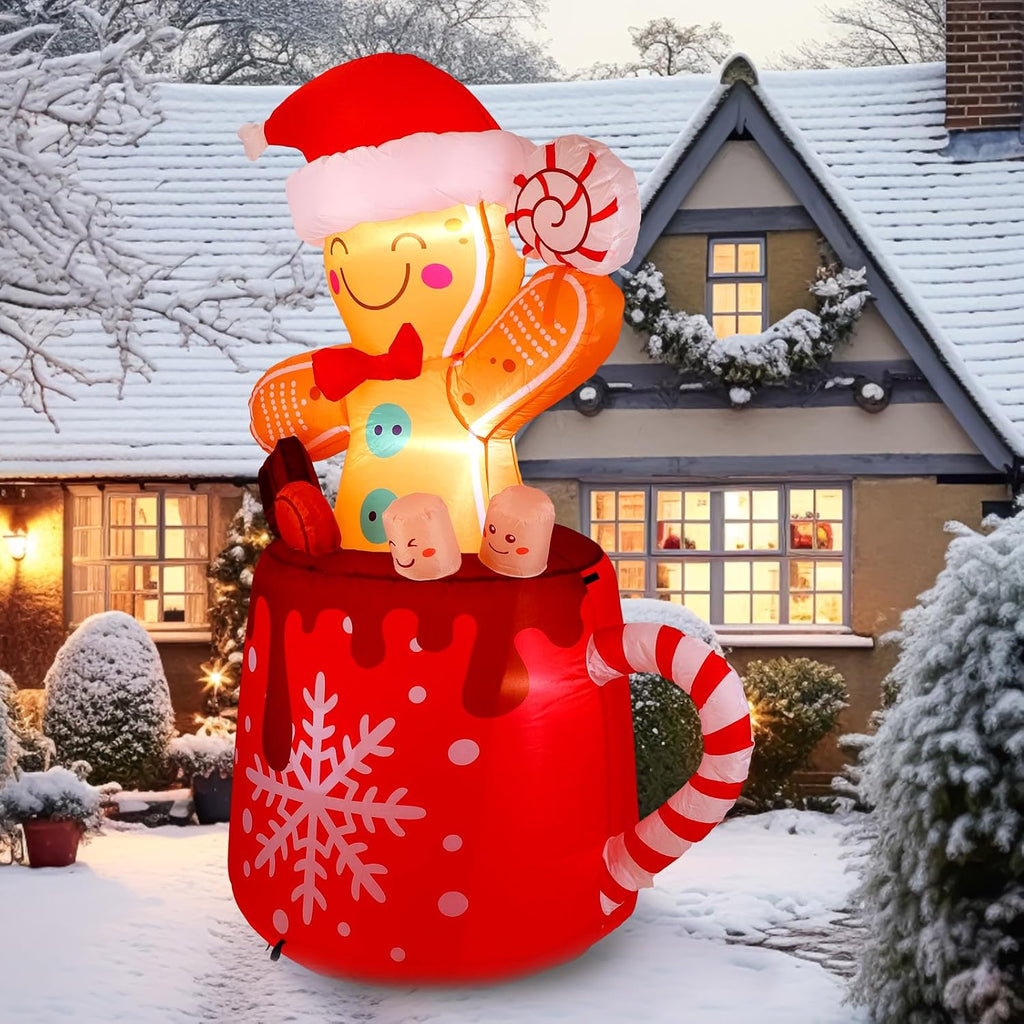 6 FT Christmas Inflatables Gingerbread Inflatable Outdoor Decoration