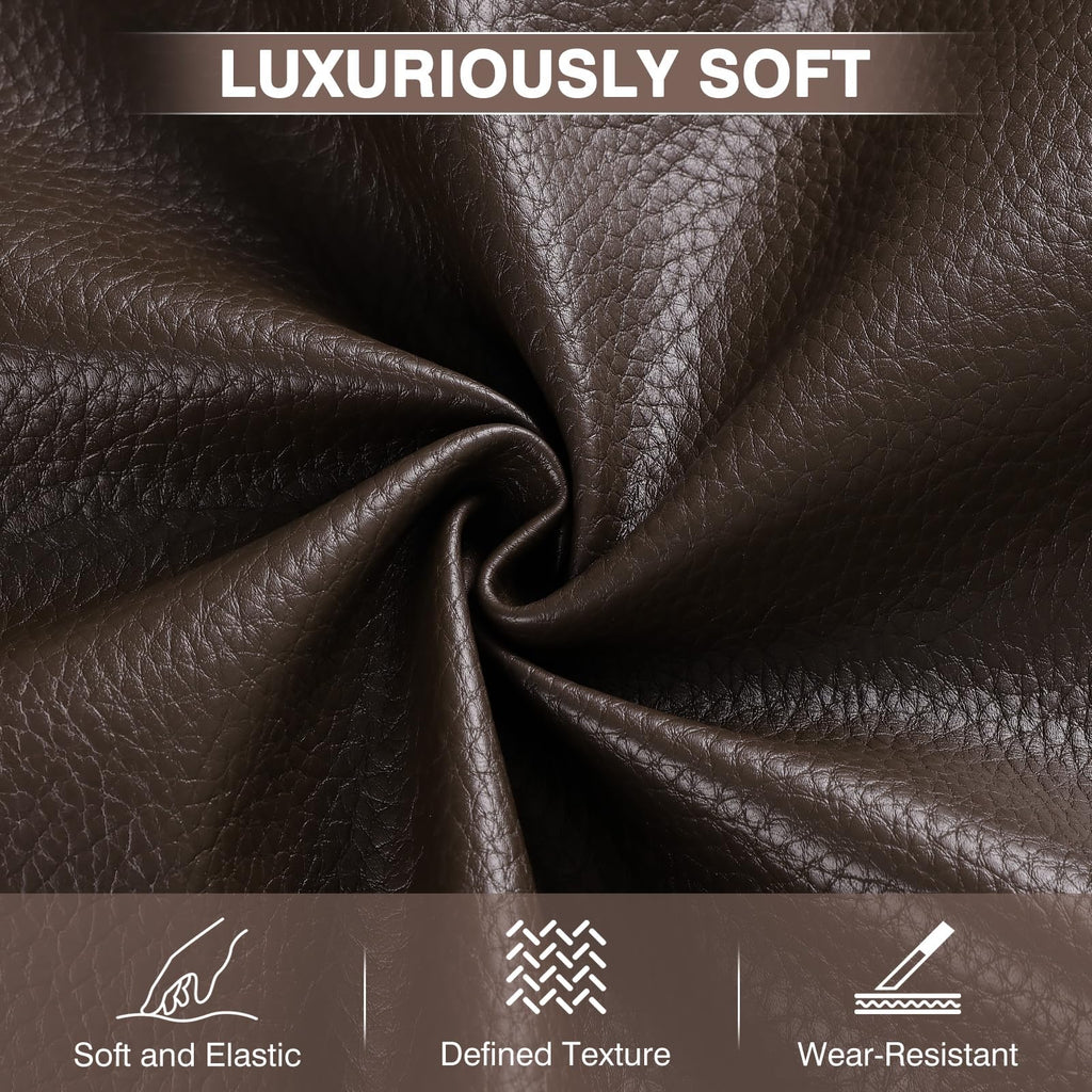Faux Leather Fabric by The Yard, Dark Brown-1 Yard