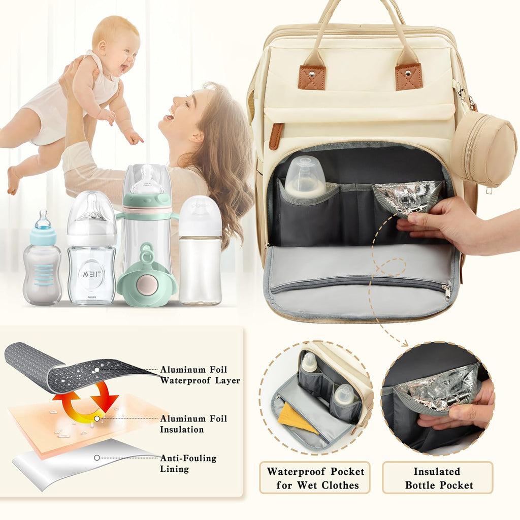Large Diaper Bag Backpack Khaki