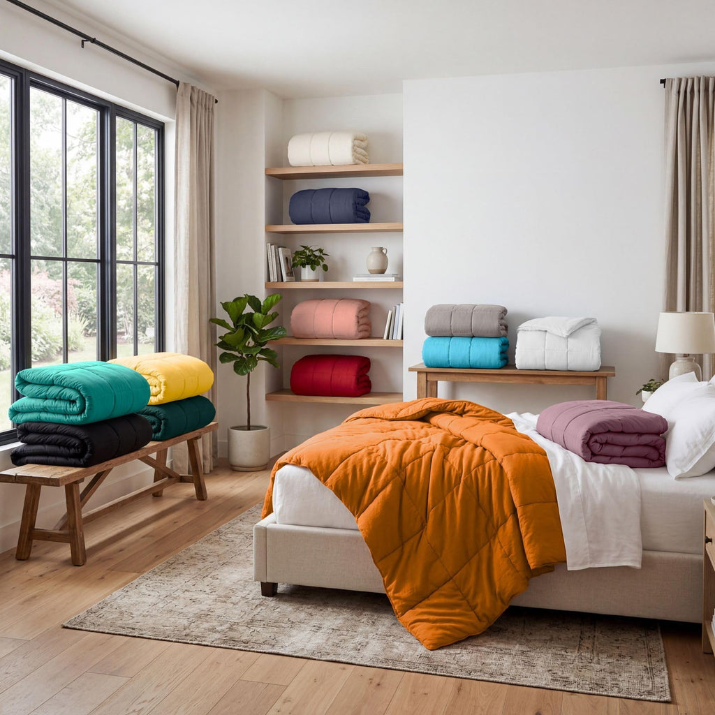Brushed Microfiber Solid Comforter, Down Alternative Bedding, Reversible, Medium Weight, Fluffy, Decorative, Duvet
