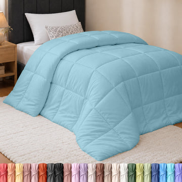 Twin Comforter, Duvet Insert, Aqua, 64 x 88 Inches