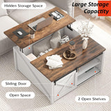 Lift Top Coffee Table with Storage, 31.5" Farmhouse Coffee Table
