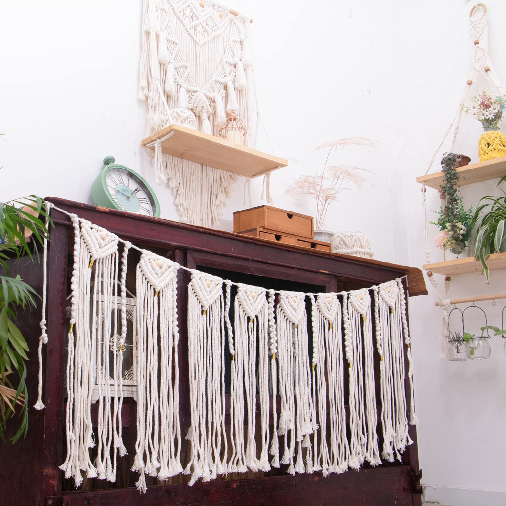 Macrame Wall Hanging Boho Tapestry Banner Garland Decor