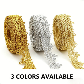 Gold Gimp Trim, Light Gold, 1 Inch Wide x 12 Yards