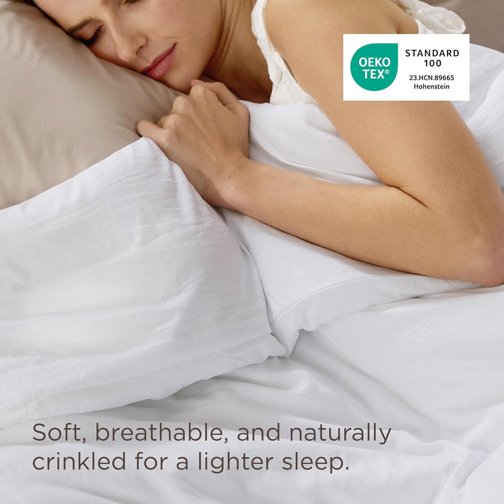 Duvet Cover Queen Only - Prewashed Cotton-Like Polyester Extra Soft All Season Bedding, Includes 1 Duvet Cover 90x90