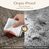 9x12 Washable Area Rug for Living Room Bedroom Vintage Brown Non Slip Carpet Traditional Retro Soft 