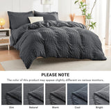Full Comforter Sets Seersucker 7 Pieces, All Season Luxury Bed in a Bag, Bedding Set with Comforters, Sheets