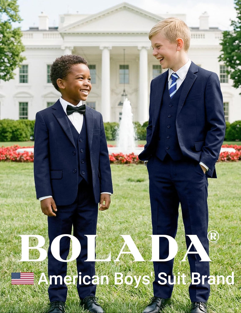 Boys' Formal Suit Set, with Suspenders, Adjustable Waist