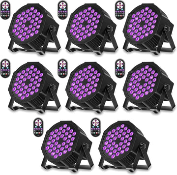 36LED Black Lights, 72W UV Stage Lights Blacklight with Glow in The Dark Party Supplies by DMX and Remote Control for