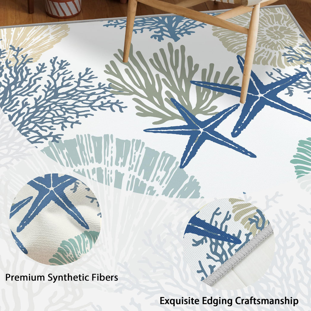 4x6 Coastal Area Rug, Blue