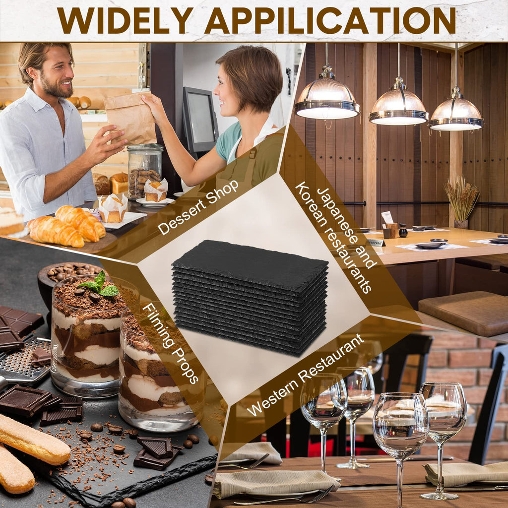 15 Pcs 8 x 4 Inch Black Slate Charcuterie Boards Bulk