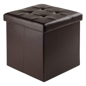 Furniture piece Ashford Ottoman with Storage Faux Leather, Espresso