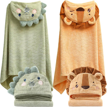 Toddler Towels with Hood for Boys Girls 0-6 Years Pack Hooded Baby Bath Towels for Kids 27.5"X55" Ultra Absorbent