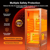 Far Infrared Sauna for Home 1 Person Indoor Wood Sauna Personal Spa Room 1065W 120V with Red Light Bluetooth Speakers