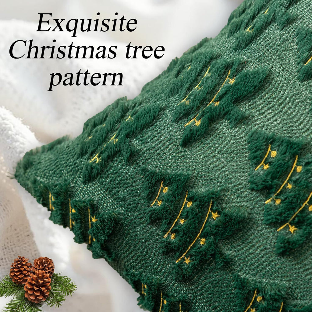 4 Pcs Christmas Throw Pillow Covers 18x18, Soft Faux Fur Pillow Cases Holiday Decorations, Fluffy Plush Accent Couch