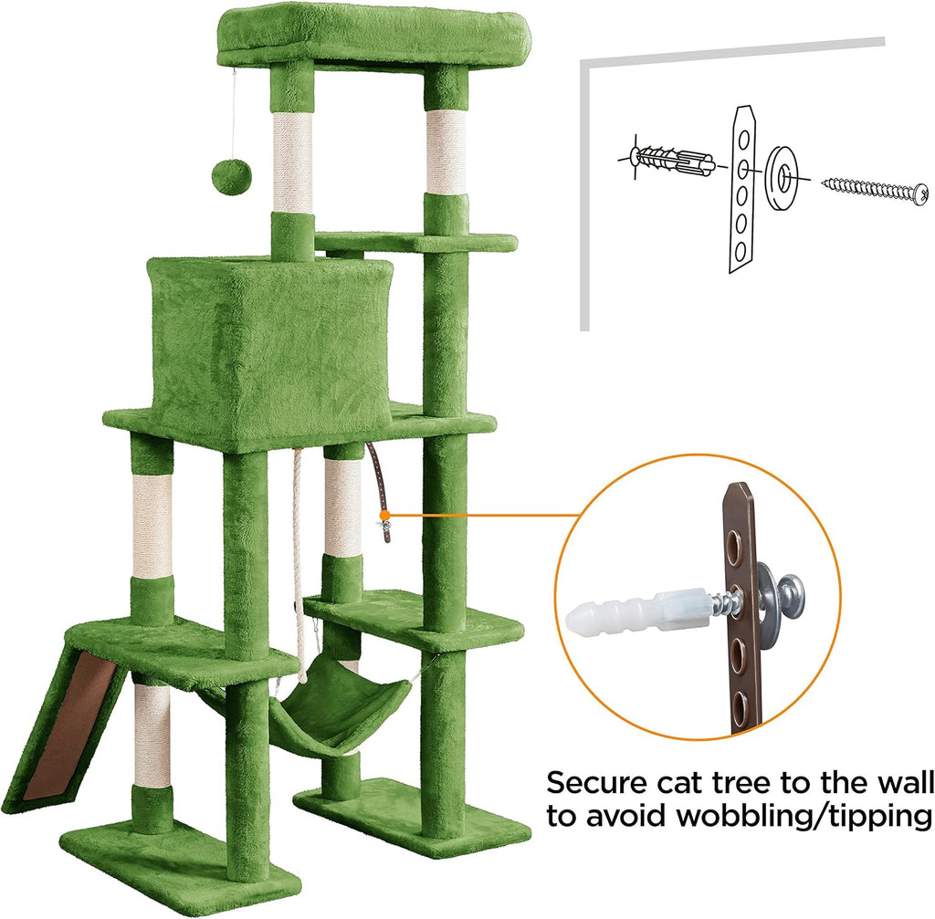 63in Sturdy Large Cat Tree for Indoor Heavy Cats, Tall Tower
