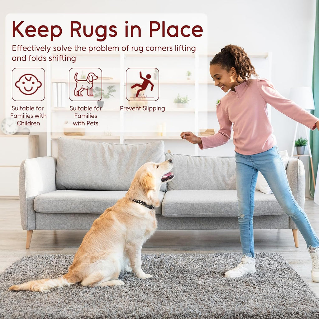 Felt and Rubber Backing Rug Pad, 5"x7" Non-Slip Rug Pads, 1/8" Thick, Under Area Carpet Protective Pads, Cushioned