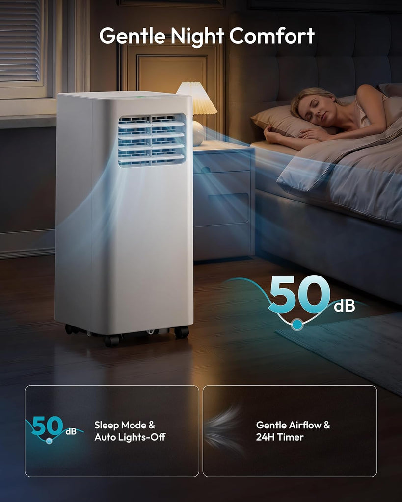8,000 BTU Portable Air Conditioners, 4-in-1 Air Conditioner Portable Up to 350 Sq.Ft., Portable AC Unit with Cool