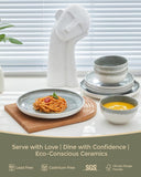 Gradient Green Stoneware Dinnerware Sets, 12 pcs Reactive Glaze Plates and Bowls Sets