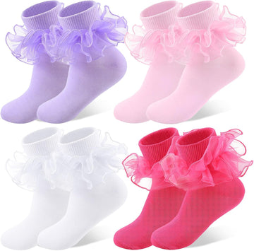 Girls Big Ruffle Socks Soft Cute Classic Toddler
