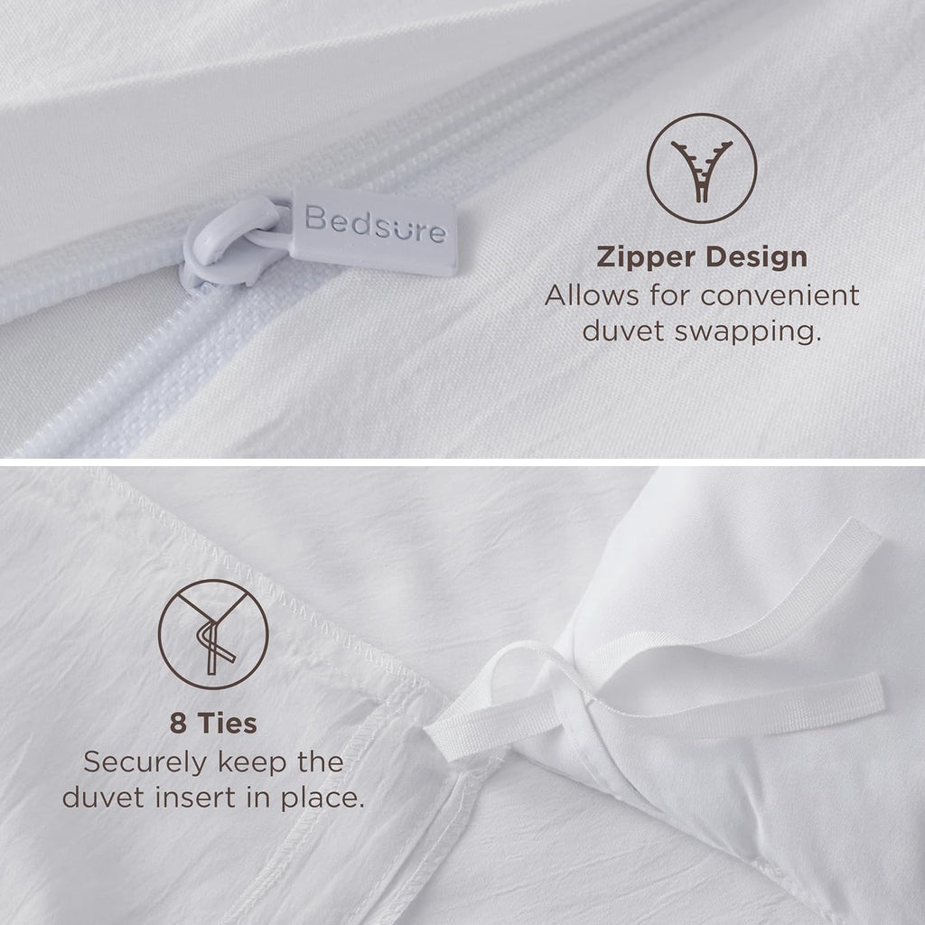 Duvet Cover Queen Only - Prewashed Cotton-Like Polyester Extra Soft All Season Bedding, Includes 1 Duvet Cover 90x90