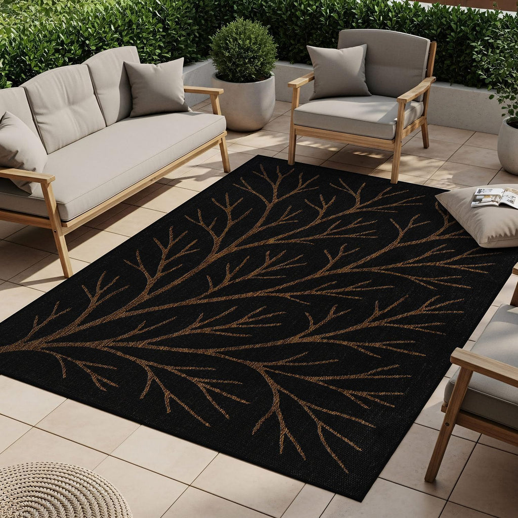 Washable Indoor Outdoor Rug 8x10 Modern Area Rugs Branch Pattern Non Shedding Waterproof Easy Clean Patio Deck Porch