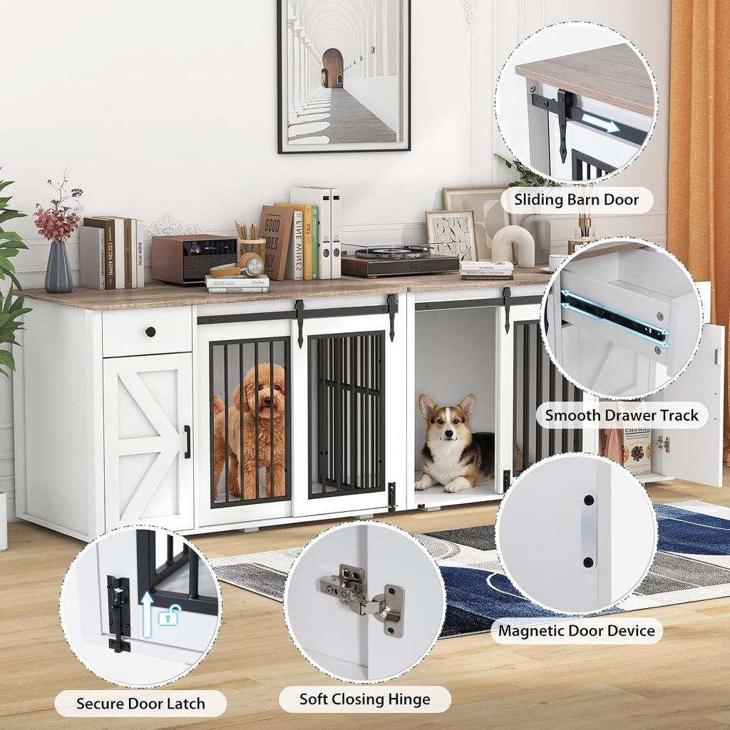 Dog Crate Furniture, Dog Kennel Cage, White