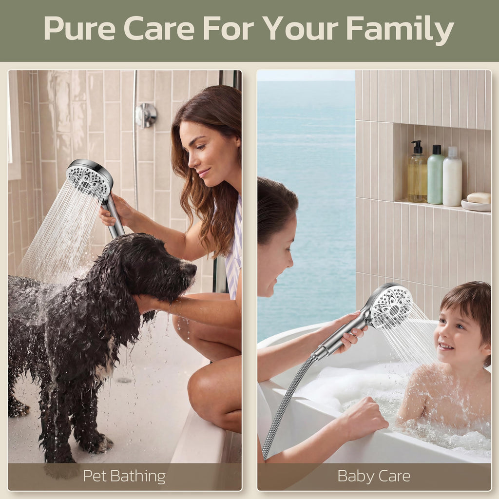High Pressure Filtered Shower Head with Handheld, Chrome