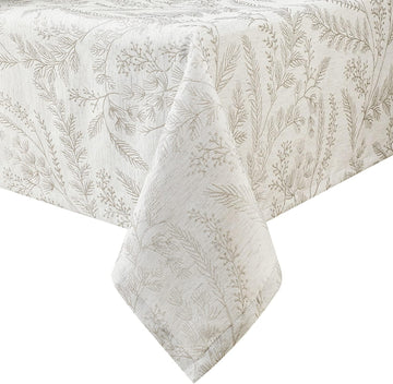 Elegant Damask Tablecloth for 8 Foot Large Rectangle Tables, Wrinkle and Stain Resistant Washable Fl