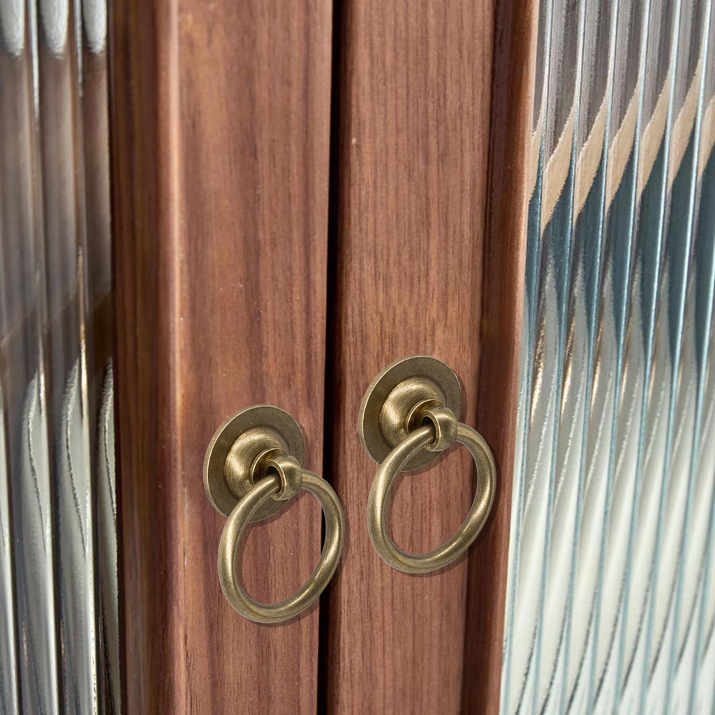 6 Pack Solid Antique Brass Cabinet Ring Pulls