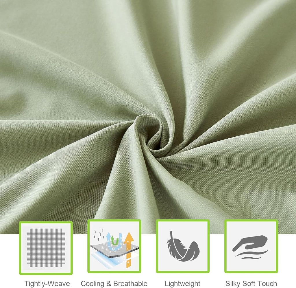 Queen Sheets Set 6 Piece,Hotel Luxury Super Soft 1800 Series Microfiber Queen Bed Sheets Set-Wrinkle Free & Breathable-14 Deep Pocket Sheets for Queen Size Bed(Queen,Sage Green)